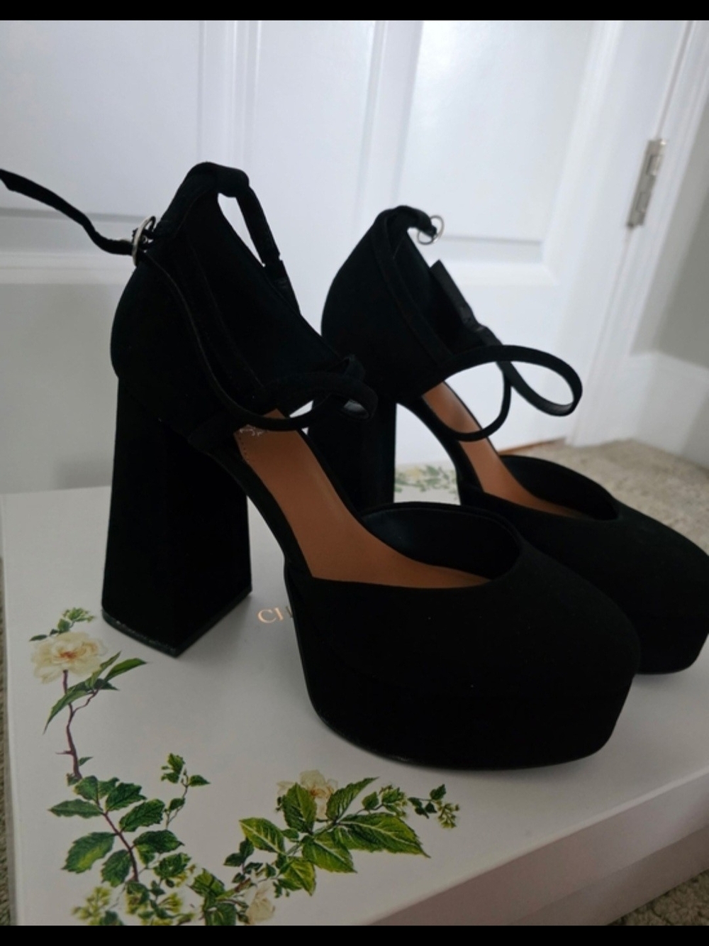 Chelsea & Violet Black Chunky Platform Heels - Worn Once Sz7